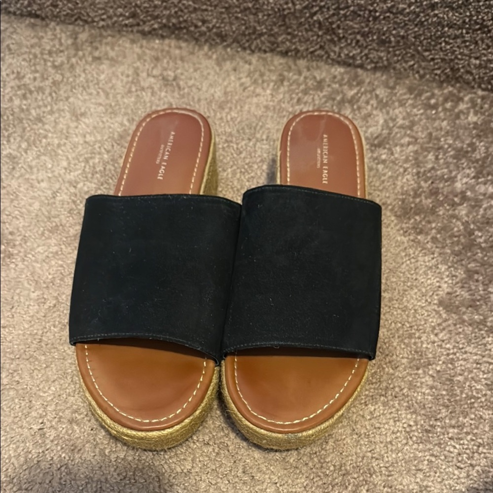American Eagle Outfitters Black and Brown Mules